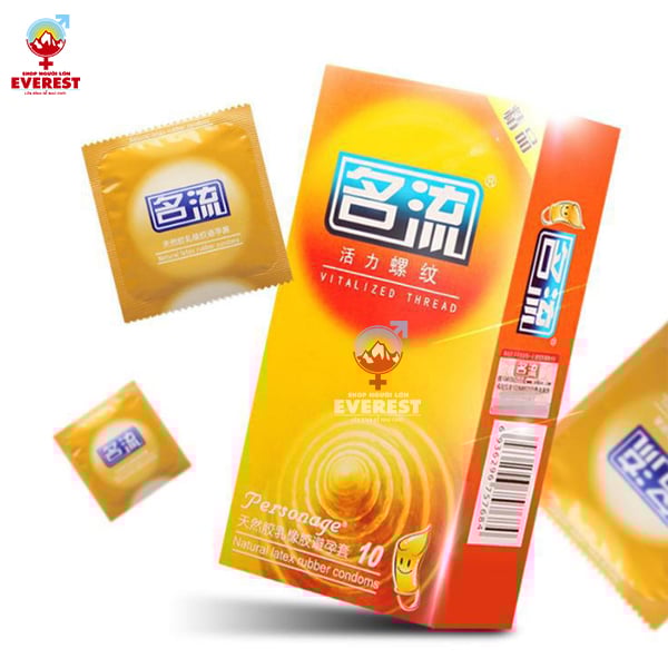  Bao cao su Mingliu Vitalized Thread siêu mỏng có đường gân hộp 10 cái 