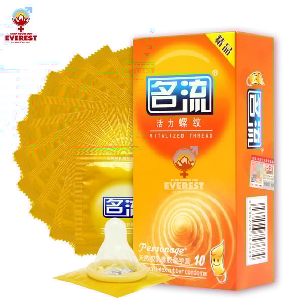  Bao cao su Mingliu Vitalized Thread siêu mỏng có đường gân hộp 10 cái 