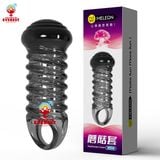  Bao cao su đôn đầu nấm gân xoắn có quai đeo bìu chắc chắn 