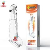  Bao cao su đôn dên 7.5cm đầu trơn rung có quai đeo Meleon 