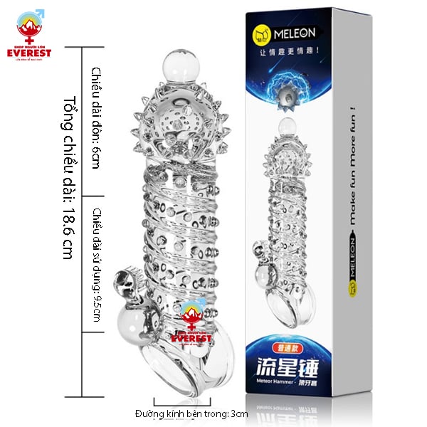  Bao cao su đôn đên đầu gai tròn đuôi gai có quai đeo Meleon 