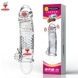  Bao cao su đôn dên đầu trơn rung đuôi không bi có quai đeo Meleon 