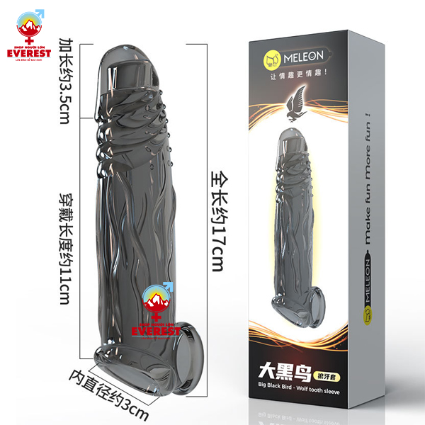  Bao cao su đôn dên tăng kích thước dương vật có quai đeo bìu 