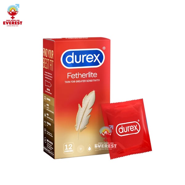  Bao cao su Durex Fetherlite siêu mỏng 52mm hộp 12 cái 