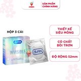  Bao cao su Durex Invisible Extra Thin siêu mỏng hộp 3 Cái 