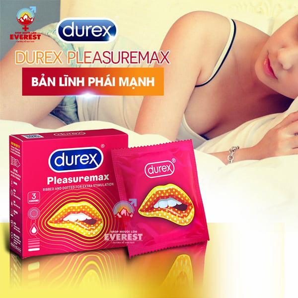  Bao cao su Durex Pleasure Max có gân và chấm nổi hộp 3 cái 