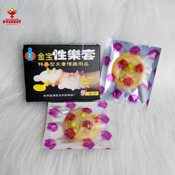  Bao cao su Gold bi siêu bi tăng khoái cảm hộp 2 cái 