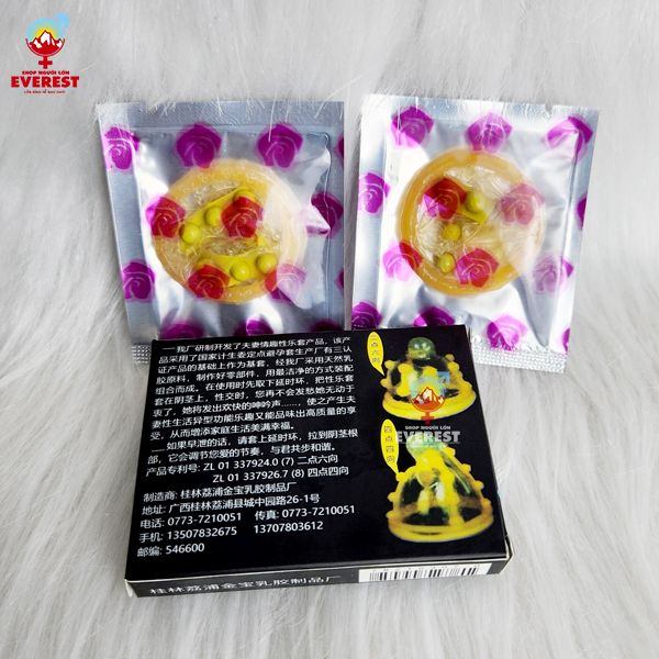 Bao cao su Gold bi siêu bi tăng khoái cảm hộp 2 cái 