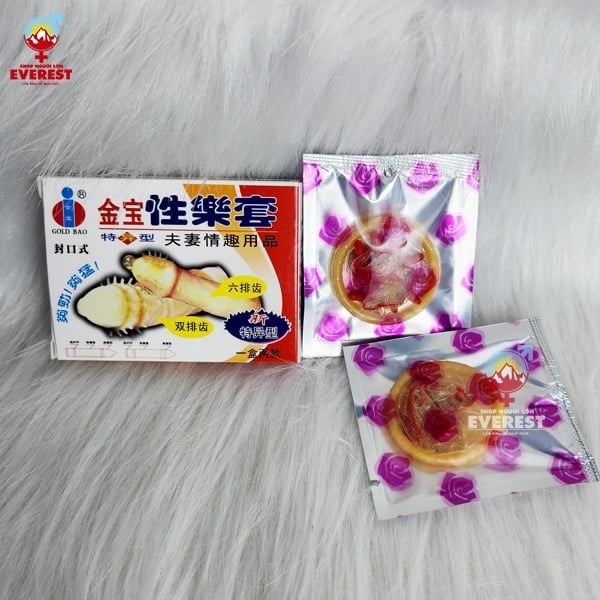  Bao cao su Gold có gai râu nổi dài gần 1cm tạo cảm giác mạnh 