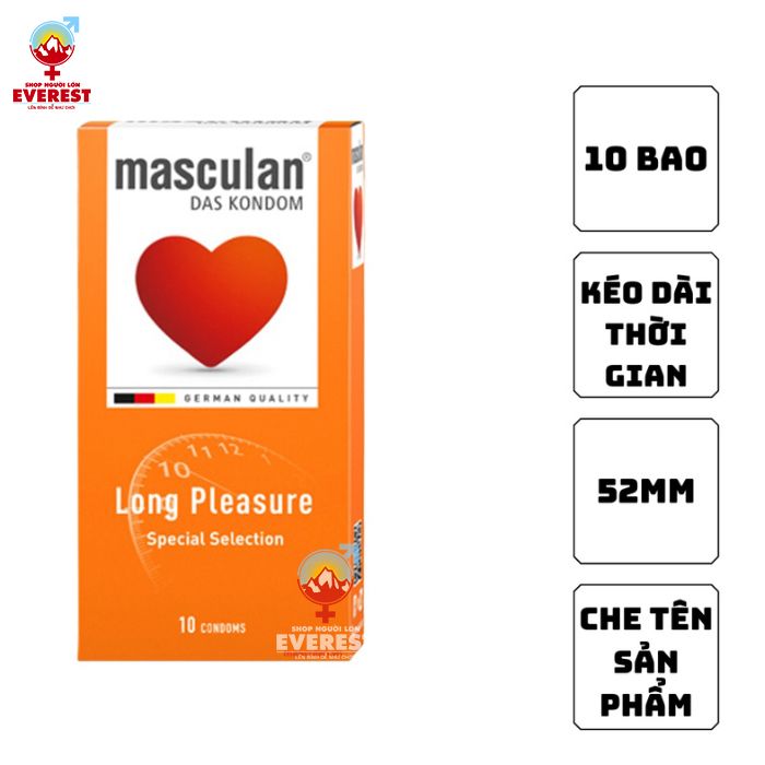  Bao cao su Masculan Long Pleasure - Hộp 10 cái 