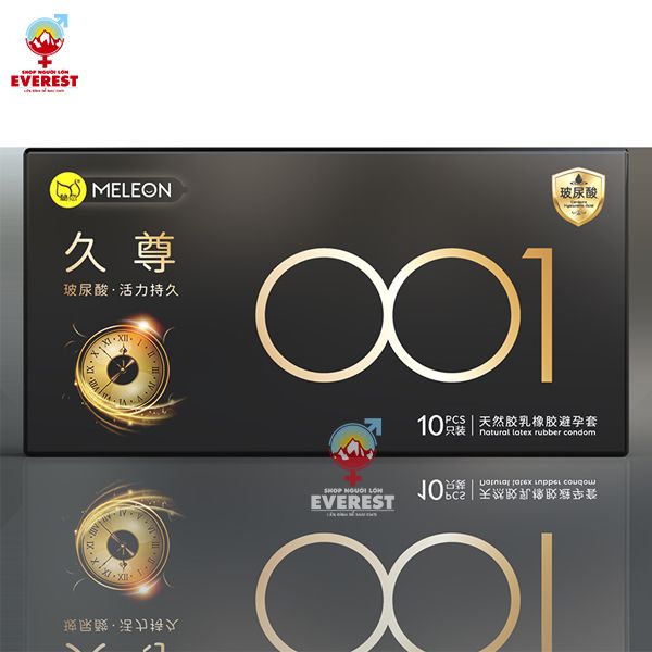  Bao cao su Meleon 001 Black siêu mỏng hộp 10 cái cao cấp 