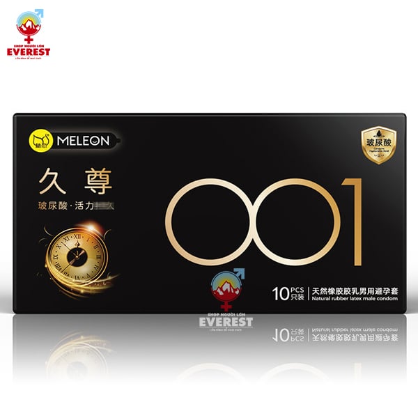  Bao cao su Meleon 001 Black siêu mỏng hộp 10 cái cao cấp 