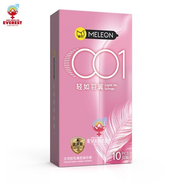  Bao cao su Meleon 001 Light and Wings siêu mỏng nhẹ hộp 10 cái 