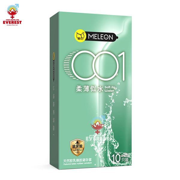  Bao cao su Meleon 001 Soft As Water siêu mỏng Hộp 10 cái 