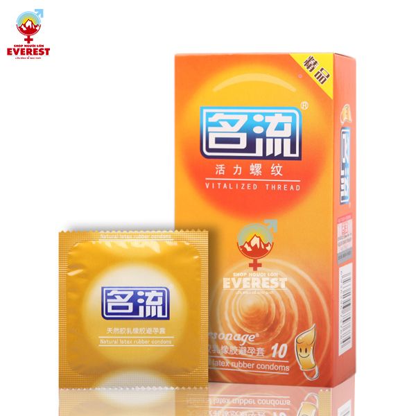 Bao cao su Mingliu Vitalized Thread siêu mỏng có đường gân hộp 10 cái 