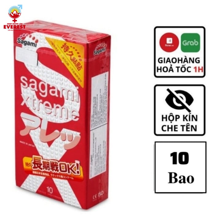  Bao cao su Sagami Xtreme Feel Long có gai tăng khoái cảm, kích thích cực mạnh 