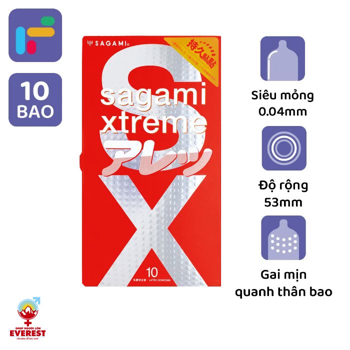  Bao cao su Sagami Xtreme Feel Long có gai tăng khoái cảm 