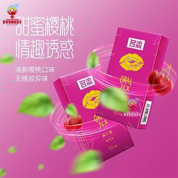 Bao cao su quan hệ bằng miệng Oral Sex hương Cherry hộp 10 cái 