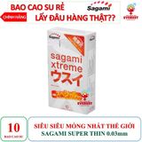  Bao cao su siêu mỏng Sagami Xtreme Super Thin Số 1 Nhật Bản 