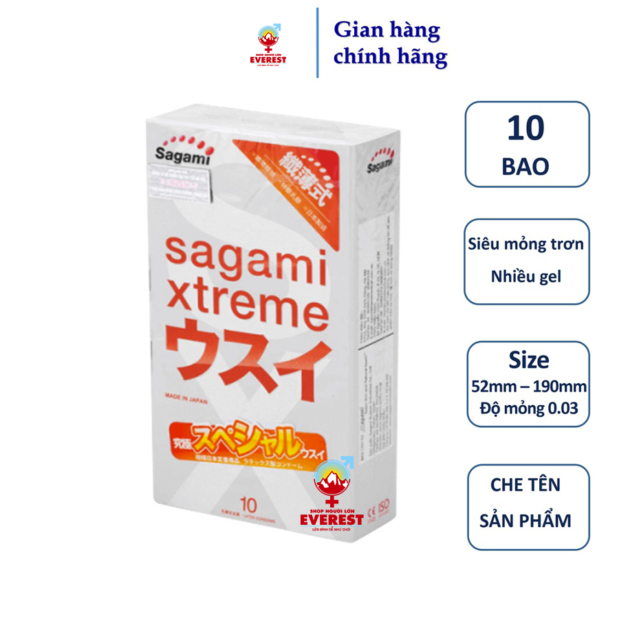  Bao cao su siêu mỏng Sagami Xtreme Super Thin Số 1 Nhật Bản 