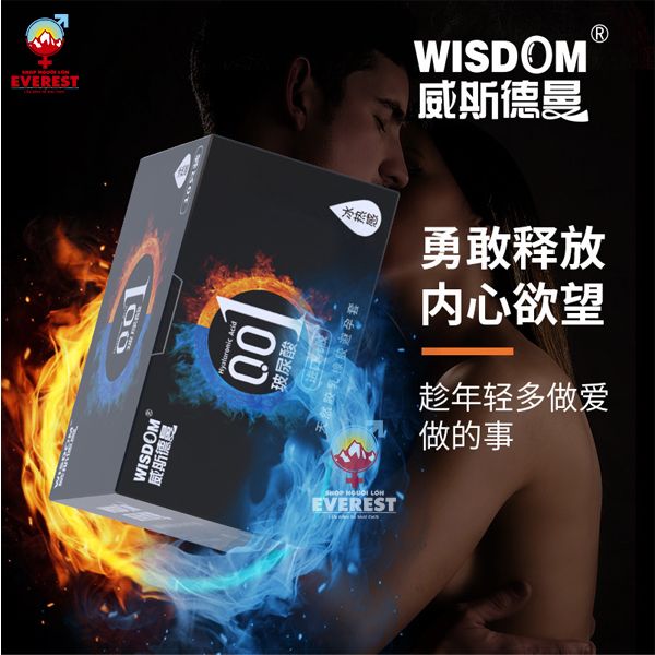  Bao cao su Wisdom 001 Black siêu mỏng nóng lạnh hộp 10 cái cao cấp 