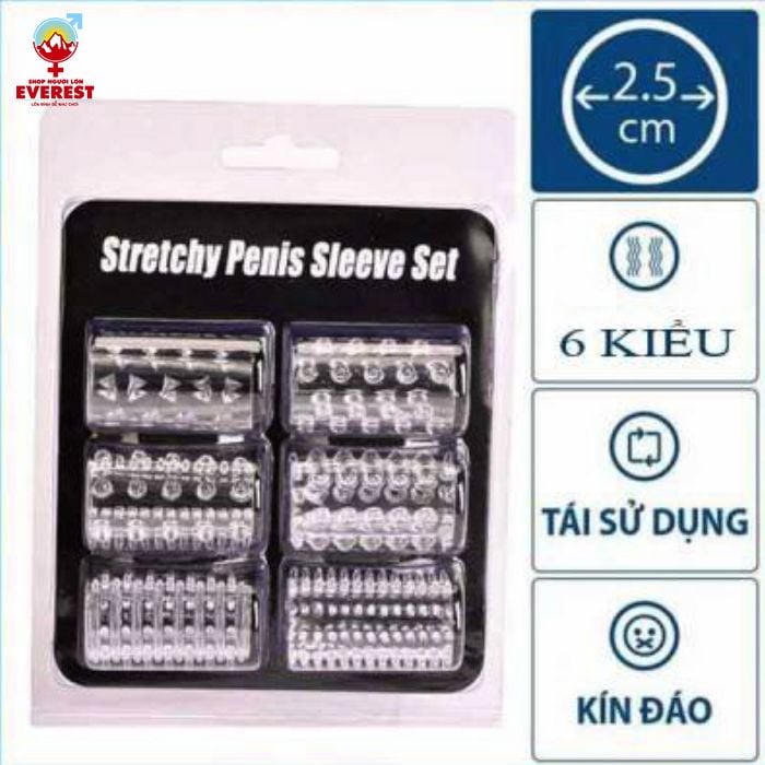  Bộ bao cao su đôn dên khúc giữa gai vỉ 6 cái 