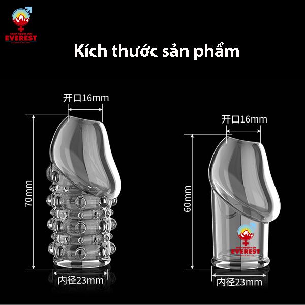  Bộ đôi bao cao su silicon đeo đầu khấc loại đầu hở 