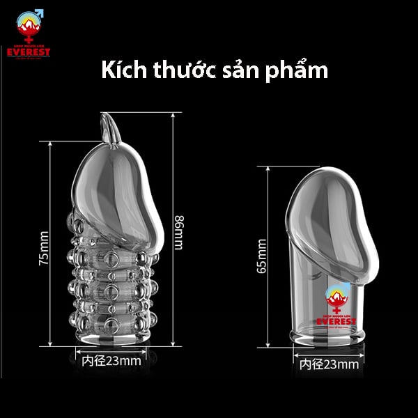  Bộ đôi bao cao su silicon đeo đầu khấc loại đầu kín có gai 