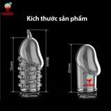  Bộ đôi bao cao su silicon đeo đầu khấc loại đầu kín có gai 