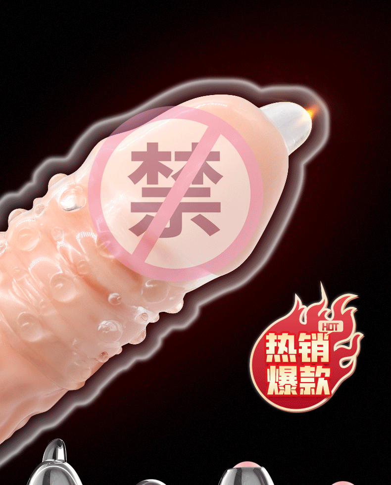  Bộ đôi bao cao su silicon đeo đầu khấc loại đầu kín có gai 