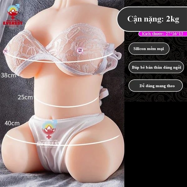  Búp bê tình dục bán thân mini cầm tay dáng ngồi kèm phụ kiện 
