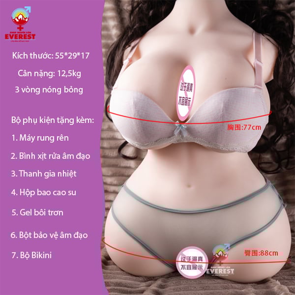  Búp bê tình dục bán thân silicon cao cấp hình trái tim 12,5kg 