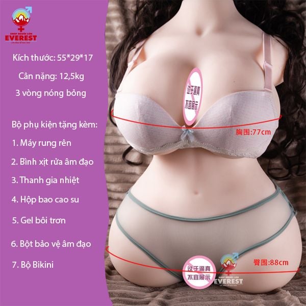 Búp bê tình dục bán thân silicon cao cấp hình trái tim 12,5kg 