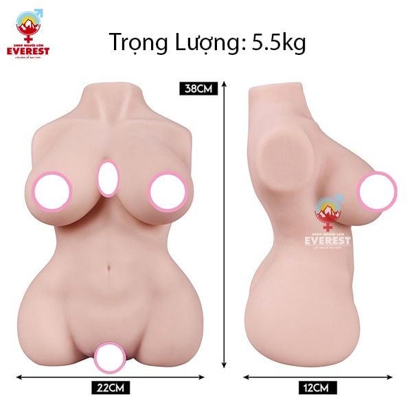  Búp bê tình dục silicon bán thân hình trái tim 5,5kg kèm bộ phụ kiện 
