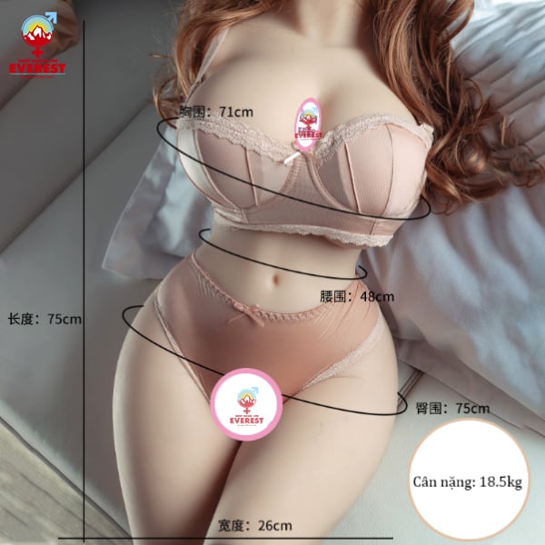  Búp bê tình dục silicon bán thân âm đạo kẹp hút siêu mềm mại 18.5kg 