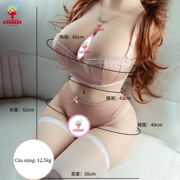  Búp bê tình dục silicon bán thân ngực to mềm eo thon có sưởi ấm 12.5kg 