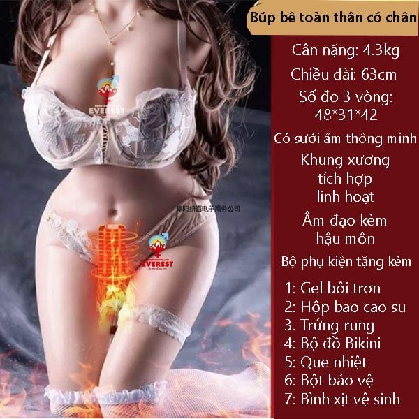  Búp bê toàn thân có chân sưởi ấm thông minh có khung xương 63cm 