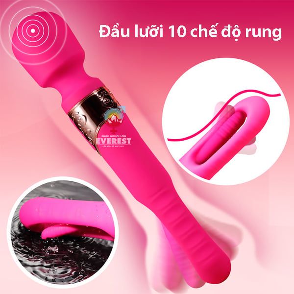  Chày rung Ellie 2 đầu kèm lưỡi rung 10 tần số cực mạnh cao cấp 