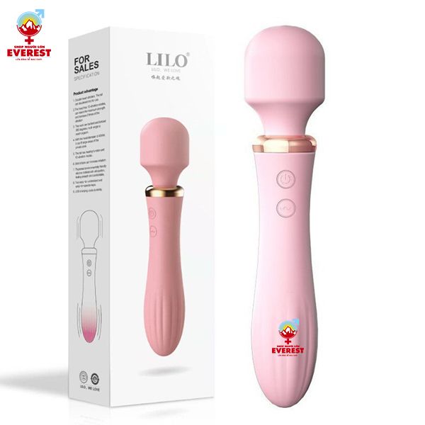  Chày rung Lilo 2 đầu có tỏa nhiệt 40 độ massage điểm G 