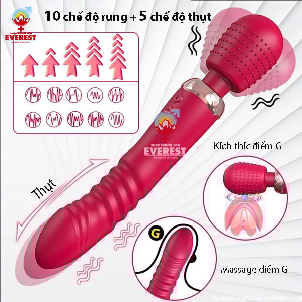  Chày rung tình yêu 2 đầu dương vật rung thụt đa chế độ giá rẻ 