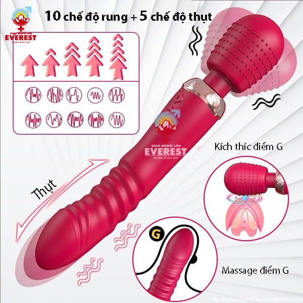  Chày rung tình yêu 2 đầu dương vật rung thụt đa chế độ giá rẻ 