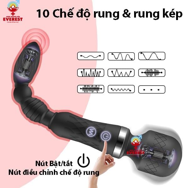  Chày rung tình yêu 2 đầu kích thích âm đạo và hậu môn giá rẻ 