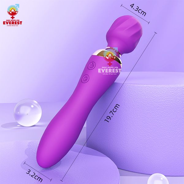  Chày rung tình yêu 2 đầu massage rung 12 tần số đầu sưởi ấm 
