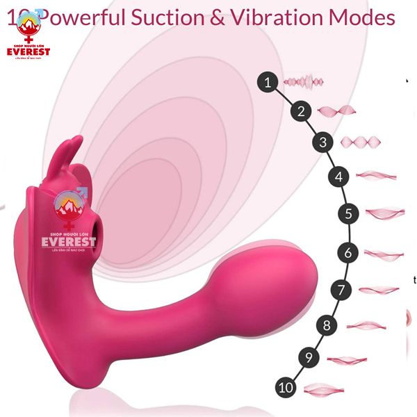  Chip rung tình yêu đầu dương vật kèm đầu hút rung 10 tần số 