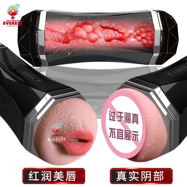  Cốc thủ dâm Snail 2 đầu 24 chế độ rung kèm rên có đế hít tường 