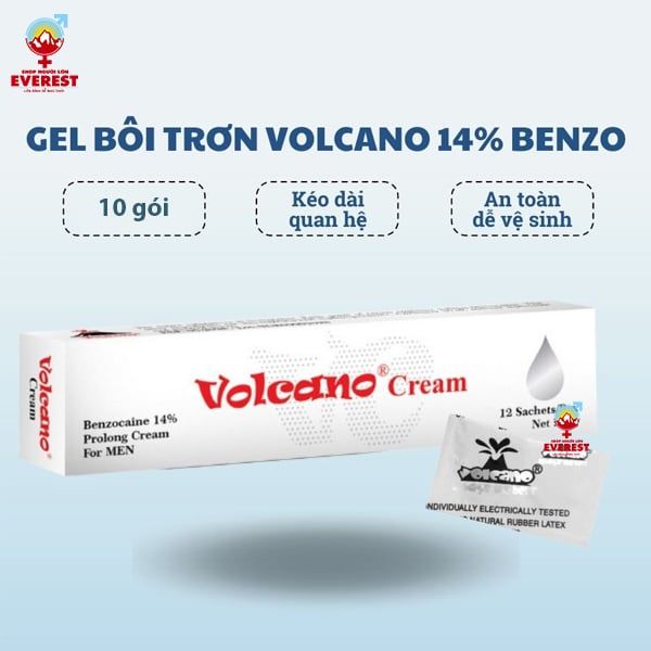  Combo 10 gói kem Volcano Cream chống xuất tinh sớm dùng 1 lần 