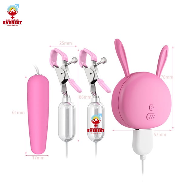  Máy rung núm vú kẹp đầu ti ngực 3 đầu sạc usb siêu kích thích 