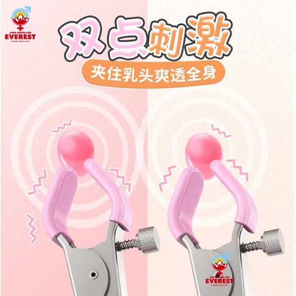  Máy rung núm vú kẹp đầu ti ngực 3 đầu sạc usb siêu kích thích 