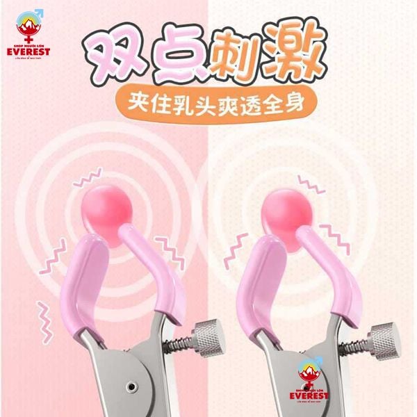  Máy rung núm vú kẹp đầu ti ngực 3 đầu sạc usb siêu kích thích 