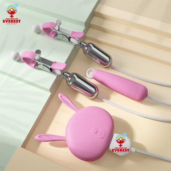  Máy rung núm vú kẹp đầu ti ngực 3 đầu sạc usb siêu kích thích 